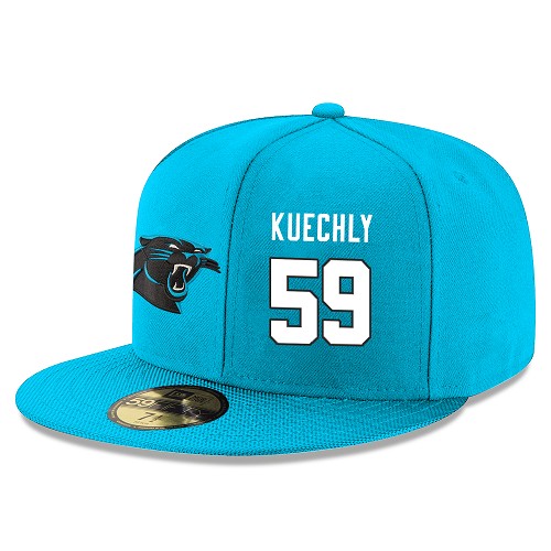 NFL Carolina Panthers #59 Luke Kuechly Snapback Adjustable Player Hat - Blue/White